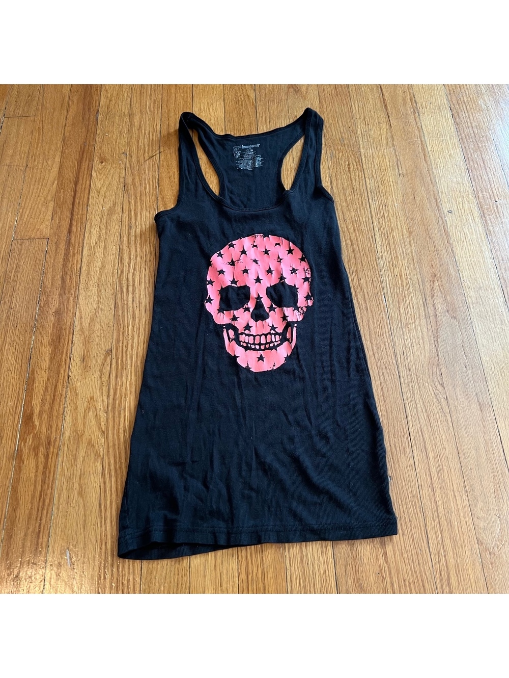 Vintage Y2K skull and star no boundaries graphic tank top